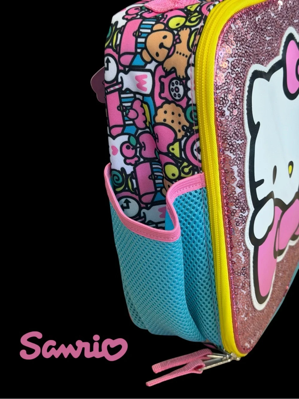 Adorable NWT Sanrio Hello Kitty Pink Sequin Lunch Bag